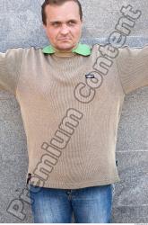 Upper Body Man Casual Sweater Average Street photo references